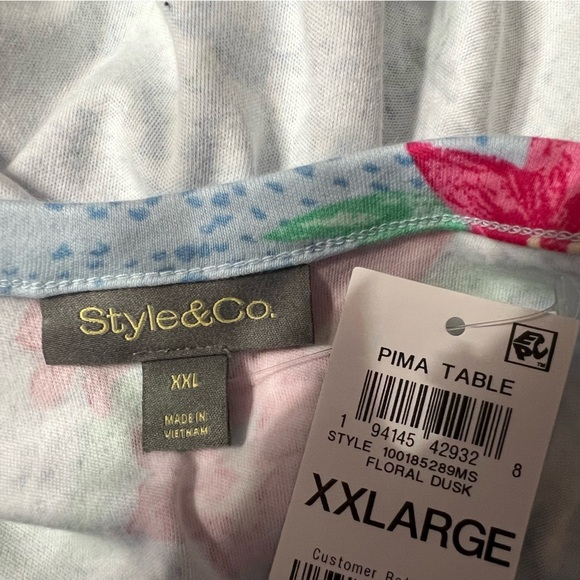 NWT-Style & Co Women’s 3/4 Sleeve Floral Top - Picture 6 of 7